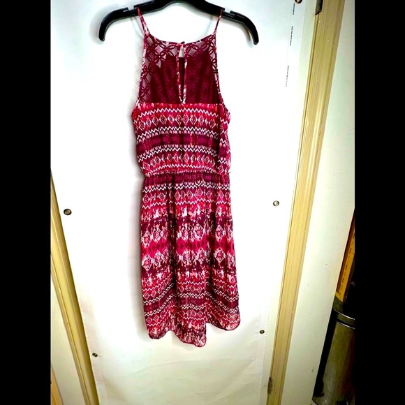 No Boundaries Burgundy Indian Print Sundress - Picture 5 of 6